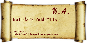 Wollák Adélia névjegykártya